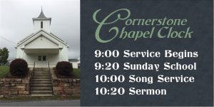 Cornerstone Chapel Morning Schedule